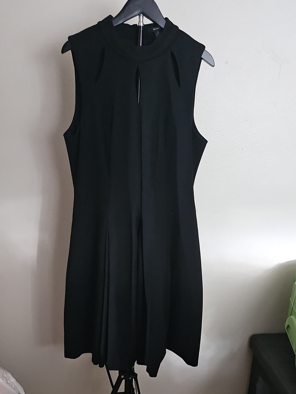 Alfani Black Sleeveless Pleated Fit-and-Flare Mini Dress